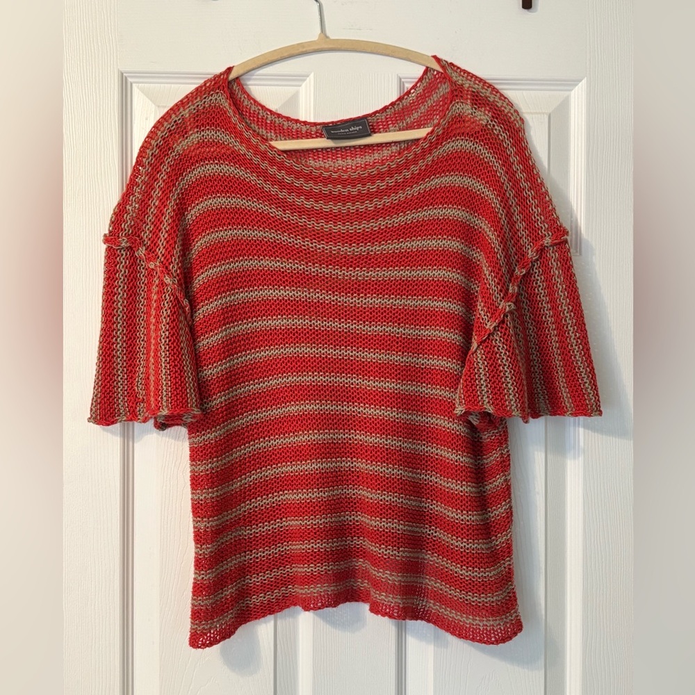 Wooden Ships Red and Tan Sweater
Size S/M